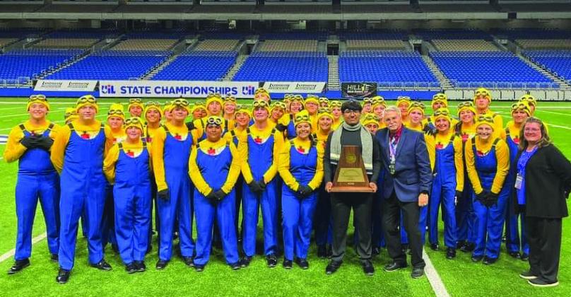 EVERYONE WENT BANANAS The Knox City Greyhound Pride Band brought home 4th place at UIL State Marching with their performance of“Banana, Banana, Banana”, UIL Classification: 1A UIL Region: 7 Area: B Number of Performers: 38 Head director: Mark Tucker Assistant Director: Katie Carr. Finals Ranking: 4/7. | COURTESY PHOTO