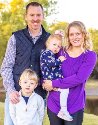 TEXAS NATIVE ANDREW EUDY comes to Munday CISD with his wife, Shelly (right) and children Luke (left) and Ashton (center). | COURTESY PHOTO