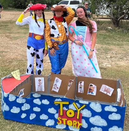 TOY STORY Andy and Jessie are ready to set sail to help Bo Peep find her sheep, in the sailing craft they designed and built form cardboard.