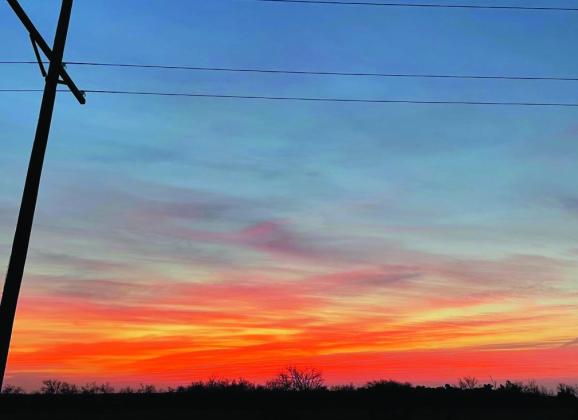 This photo was taken from Hwy. 6 at the Copper Breaks State Park entrance, about 6:45 a.m. Photo by Don Thompson