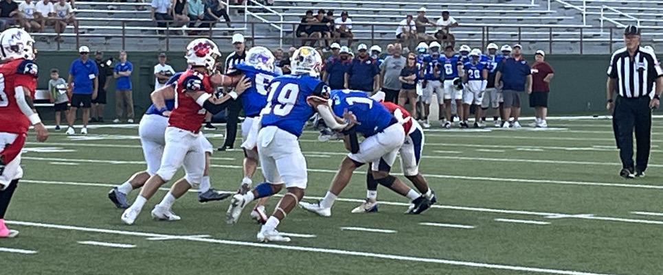 ALL-STAR FOOTBALL Elijah Trevino, Benjamin High School Class of 2026, represented the Benjamin Mustangs in the 2026 TSMCA Division 2 Football All-Star Game on June 20 at Memorial Stadium. | RUSS MORRIS