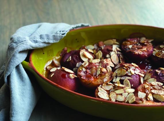 Roast Plums with Almonds