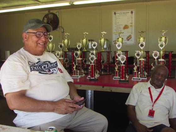 Chief Candelaria with the car trophies