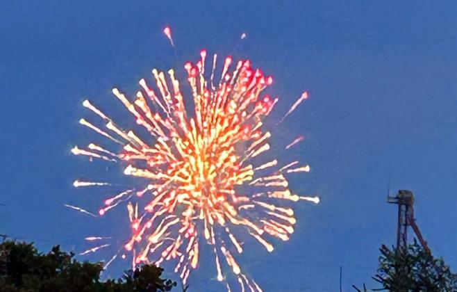 FIREWORKS SHOW put on by the City of Munday gave young and old a reason to look up and be thankful for our freedom.