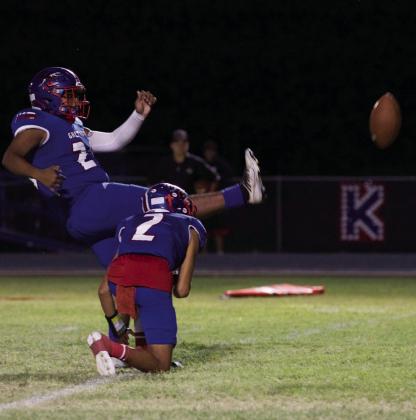 3 POINTS Vicente Samano puts the football between the uprights for the PAT | SHERI BATY PHOTO