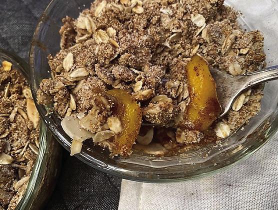 FRUIT CRISP, LaRue gives a versatile recipe to go with any fresh fruit that welcomes summer while supporting local markets and artisans. | ANGELINA LARUE PHOTO