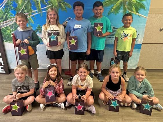 TOP AR READERS 1st grade, Skylar, Eviana; 2nd grade, Carver, James; 3rd grade, Emma, Keilee; 4th grade, Charli, Leegan; 5th grade, Luis, Cyler.