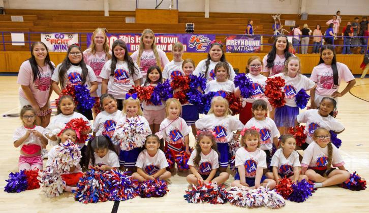 The Little Leaders performed at the Pep Rally and showed off their cheer talent and spirit in support of the Greyhounds before the Knox City versus Newcastle football game on Friday night. | SHERI BATY PHOTO