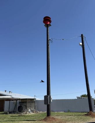 WAIT FOR IT … A new 3-phase siren was installed and connected by AEP, through a joint effort of Knox City officials and community members. The initial test has not been set, according to the Knox City Police Department. | COURTESY PHOTO