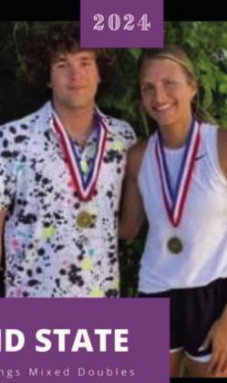 VALERIA ZAVALA and TALLON HAYES took second at the State Tennis 1A Mixed Doubles. | COURTESY IMAGE