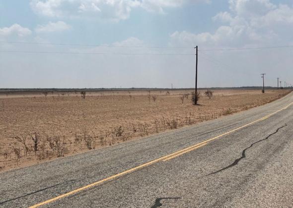 RIGHT SCORCHED EARTH Nothing but sand and charred plants remained visible along the east side of FM 2279 after this week’s fires. This barren landscape stretches a little over a mile, located ½ mile south of CR 174. The fire on May 15 burned sporadically along both sides of the farm to market road.