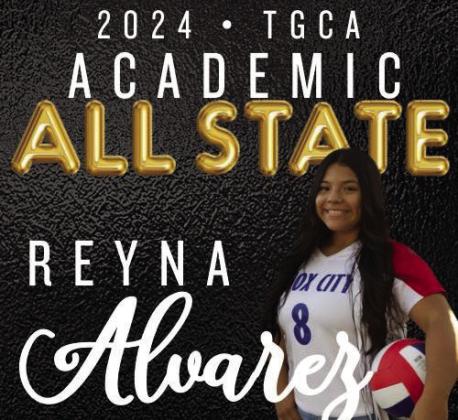 TGCAACADEMICALL-STATEHONORSAWARDED Congratulations Knox City seniors Reyna Alvarez and Kinlee Eaton.These two senior volleyball players through their hard work on the court and in the classroom achieved Texas Girls Coaches Association Academic All-State Honors. To be awarded this honor, the girls must hold a GPA of 95 or higher. | COURTESY PHOTOS