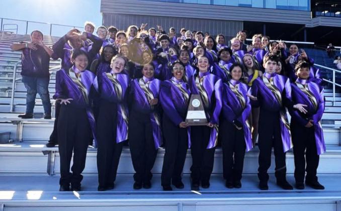 PURPLE CLOUD BAND STATE BOUND The Munday Purple Cloud Band is seeking revenge for last year’s season, falling just short of a state appearance by making it to the UIL State Marching Band Competition this year on Nov. 10-12 at the Alamodome in San Antonio. | COURTESY PHOTO
