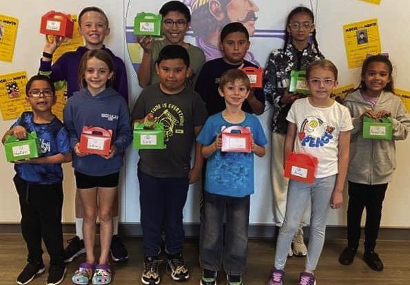 Top AR Readers: 1st grade-Hunter Nunez, Sidney Johnson 2nd grade- Jaxon Cook, Luis Gonzalez 3rd grade-Aria Albus, Annalise Valimont 4th grade- Marcos Carmona, Judah Clark 5th grade- Juan Pablo Gonzalez, Kylee Washington