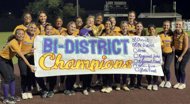 BI-DISTRICT CHAMPS Congratulations go to the Munday Mogulettes softball team ,who defeated Perrin-Whitt in two games last week to advance to the area playoff game. They were to face the Ector Lady Eagles Wednesday, April 29, at Bowie in the area playoff game (results not available at press time). | COURTESY PHOTO