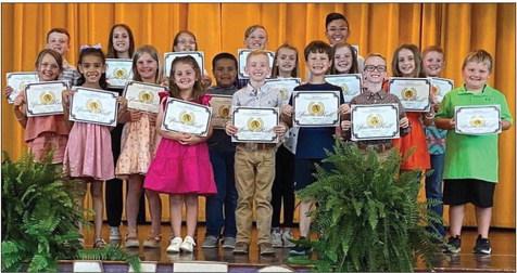 AHONORROLL First-Anderson Clark, Chelsen Clark, Keilee Crownover, Mason Groves, Carter Robinette, KristinaThomas, Second-Riley Burbank, Cohen Daniel, Sidney Johnson, Emerie Langston, Charli Urbanczyk, Hannah Wilde, Third-Elliott Clark, Fourth-Wylder Hager, Fifth-Marcos Carmona, Judah Clark, Avie Lunn, Piper Sanders