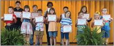 MOSTIMPROVED Pre-Kindergarten-NevanThrash, Eviana Albus, Kindergarten-Jude Carter, Dakota Taylor, First-Keaston Cypert, Kristlynn Potter, Second-Miles Wakefield, Adalyn Medford, Third-Ezreal Come, Landrie Langston, Fourth-OmarWood, Steve Lopez., Fifth-Andrew Castorena, Colt Perry