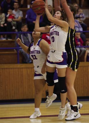 Jaden Baxter nets two and the foul | SHERI BATY PHOTO