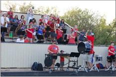 The Greyhound PRIDE Band setting the tone for the game | SHERI BATY PHOTO
