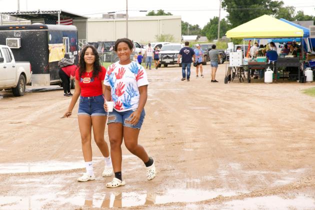 The rain did not stop Abigail Young and Jessa Ledesma enjoying the July 3 Festival!
