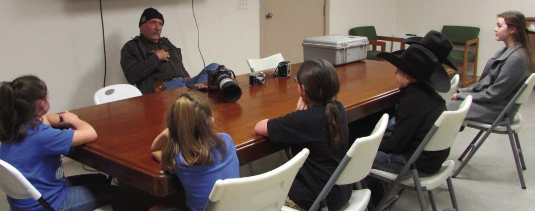 Wyman Meinzer gives program to students
