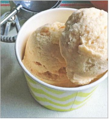 NON-DAIRY PEACH ICE CREAM has a natural sweet, subtle flavor that comes from fresh peaches.The oat milk used provides a creamy texture that closely resembles traditional dairy ice cream, ensuring each scoop is smooth and indulgent. Its gentle taste allows the vibrant peach flavor to stand out, resulting in a perfectly balanced and delicious dessert. Opting for oat milk-based peach ice cream means enjoying a rich treat that’s both satisfying and wholesome! | ANGELINA LARUE PHOTO