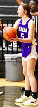 INBOUNDING THE BASKETBALL Olivia Myers puts the ball back in play from out of bounds. | LACI BOWMAN PHOTO