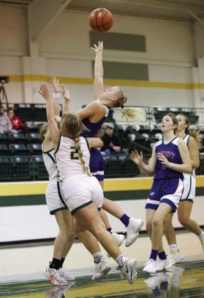 Paisley Morrow nets two and the foul. | SHERI BATY PHOTO