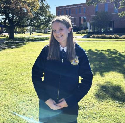 GREENHAND CREED Hadleigh Sanders placed 13th in Greenhand Creed at the FFA LDE Contest at Tarleton State University in Stephenville Oct. 22. | COURTESY PHOTO