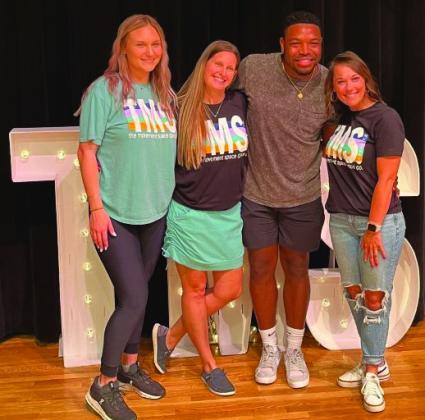 Pictured (l-r) Teachers Kristen Kuehler and Amanda Burbank, Artistic Director Jeremy Saxton, and The Movement Space owner Haley Morrow.