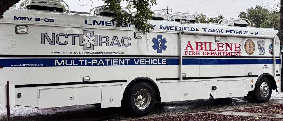 ABILENE FIRE DEPARTMENT The Abilene Fire Department brought their Emergency Medical Task Force Multi-Patient Vehicle to the Knox County Health Fair on Saturday. | RACHEL FARMER PHOTO
