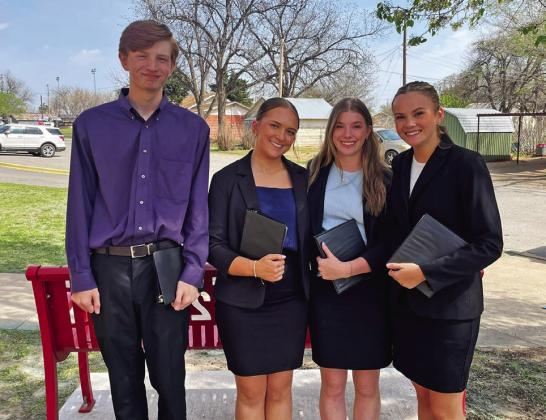 BENJAMIN UIL Kamryn Jones advances to regionals in poetry; Eryn Cottingham advances in prose; Caleb O’Neil made finals in prose and placed 6th; Addi Meinzer performed a poetry piece. | COURTESY PHOTO