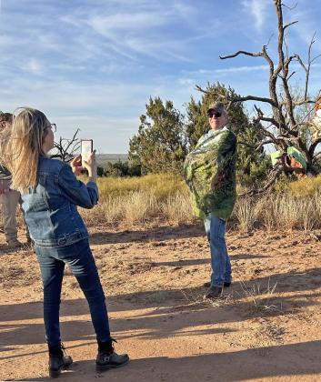 RIGHT TREE HUG PROJECT Artist Bonny Leibowitz films Alex Vakusin for her Tree Hug project. | COURTESY PHOTO