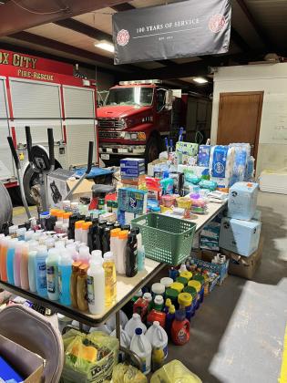 KNOX CITY VFD collected necessities for flood-area residents (right); Texas FFA is mounting a statewide effort. | COURTESY PHOTOS