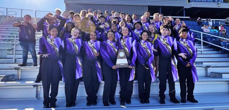 PURPLE CLOUD BAND The Munday Purple Cloud Band looked to make up for last year’s season, falling just short of a state appearance by making it to the UIL State Marching Band Competition this year on Nov. 10-12 at the Alamodome in San Antonio. | COURTESY PHOTO