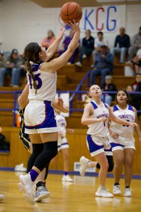 JUMP-SHOT Emilee Maynard-Abila takes the two pointer from the lane. | SHERI BATY PHOTOS