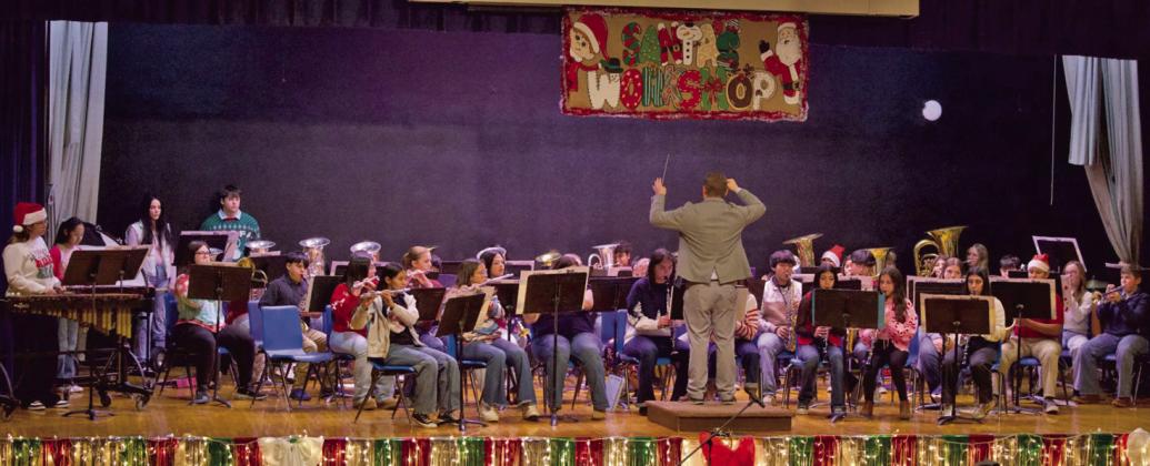 GREYHOUND BAND PERFORMS The Knox City Greyhound Pride Band performed their Christmas concert Sunday, Dec. 14. The concert included grades 5-12. | SHERI BATY PHOTO