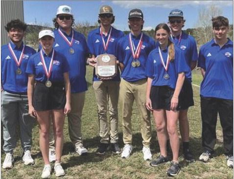 KNOX CITY GOLFERS competed at district contest in Sweetwater. The boys’ team were the champions. Bryson Callaway placed first overall with a score of 80. Kinlee Eaton placed first in the girls’ division with a score of 113 and Grayson Utley placed second with a score of 133. | COURTESY PHOTO