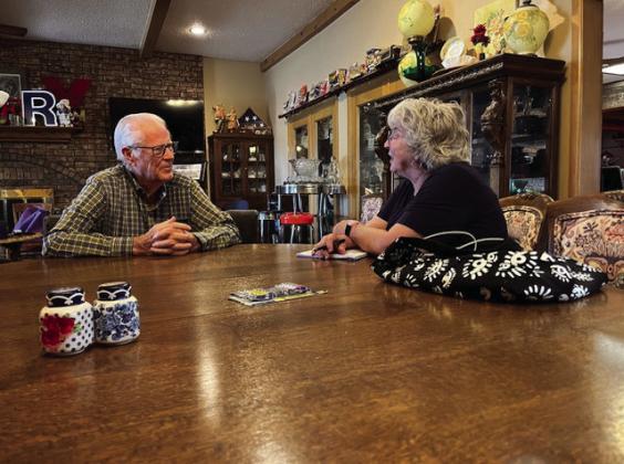 REV. HAROLD HARRISON (left) describes his journey of faith to columnist Sue Jane Sullivan. | COURTESY PHOTO