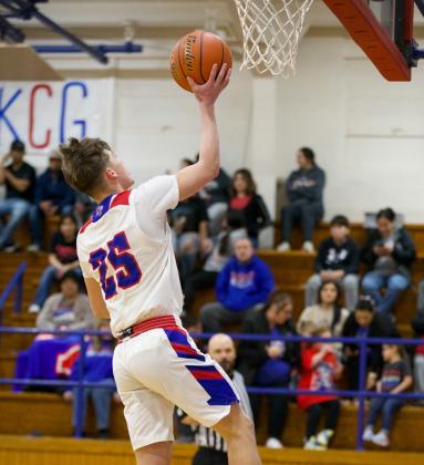NicholasTrevino gets the fastbreak for the layup. | SHERI BATY PHOTO