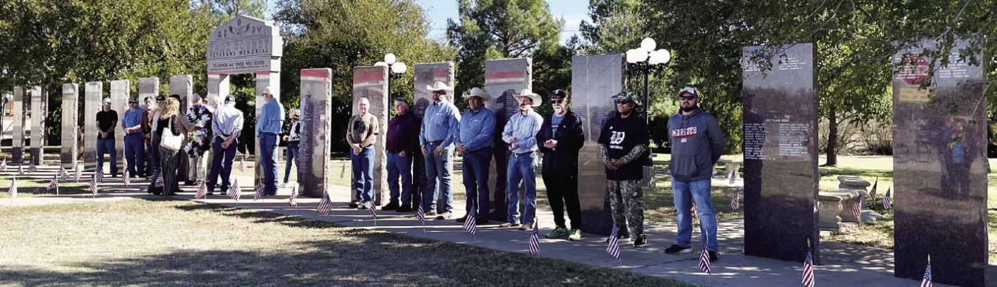 KNOX COUNTYVETERANS The veterans assembled in front of the Memorial Wall to receive thanks for their service and a photo opportunity. | DON THOMPSON PHOTO