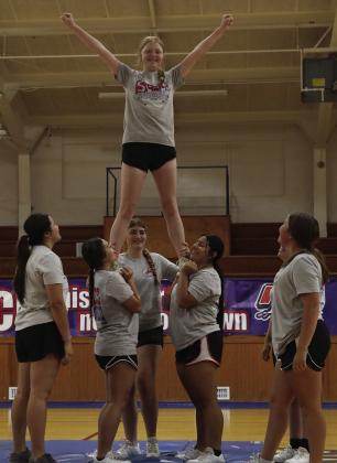 The KCHS Cheerleaders attended their annual cheer clinic held at the KCHS gym Wednesday-Friday. Sheri Baty/The Knox County News-Courier