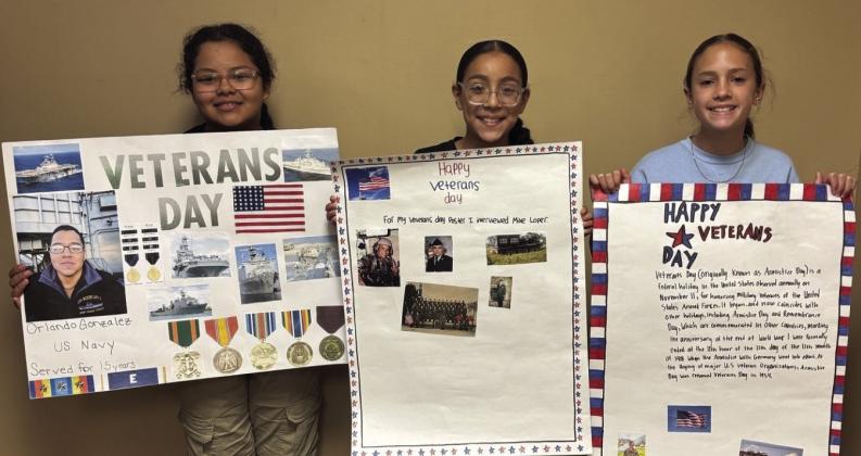 MUNDAY WINNERS Poster contest winners are First Place – Piper Sanders, Second Place – Ava Nunez, and Third Place – Jalittzy Armendariz. | COURTESY PHOTO