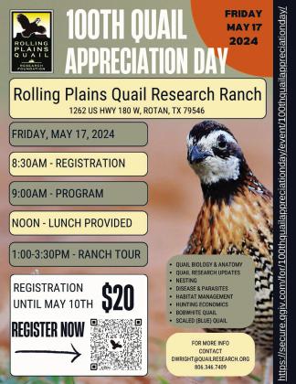 100th Quail Appreciation Day set for May 17