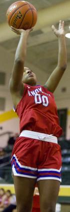GOING FOR TWO Houndette Naveah Martinez elevates to the next level for two points in what ends in a loss for Knox City 69-19.