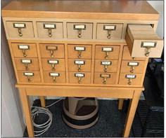 The old Dewey decimal card filing system from the Munday City-County Library. No longer in use. | Photo by Amanda Burbank