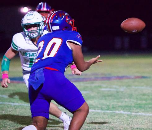 REACHES FOR THE COMPLETION The Greyhounds’ Ricardo Alvarez reaches for the reception. | SHERI BATY PHOTO