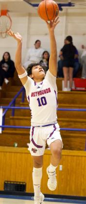 GRAB AND GO FOR TWO Hunter Lerma got the grab and go for two points as the Greyhounds top the Wildcats and come away with the win and are in a great position heading toward the playoffs. The Greyhounds are currently in fourth place in district standings. | SHERI BATY PHOTO