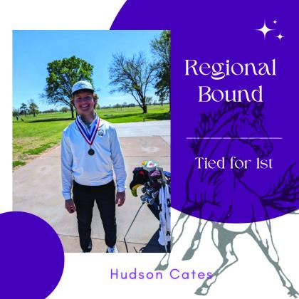 REGIONAL BOUND Benjamin's Hudson Cates finished first in golf and qualified for Regional. | COURTESY GRAPHIC