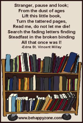 A poem about libraries by Edna St. Vincent Millay | Photo from behappyzone.com